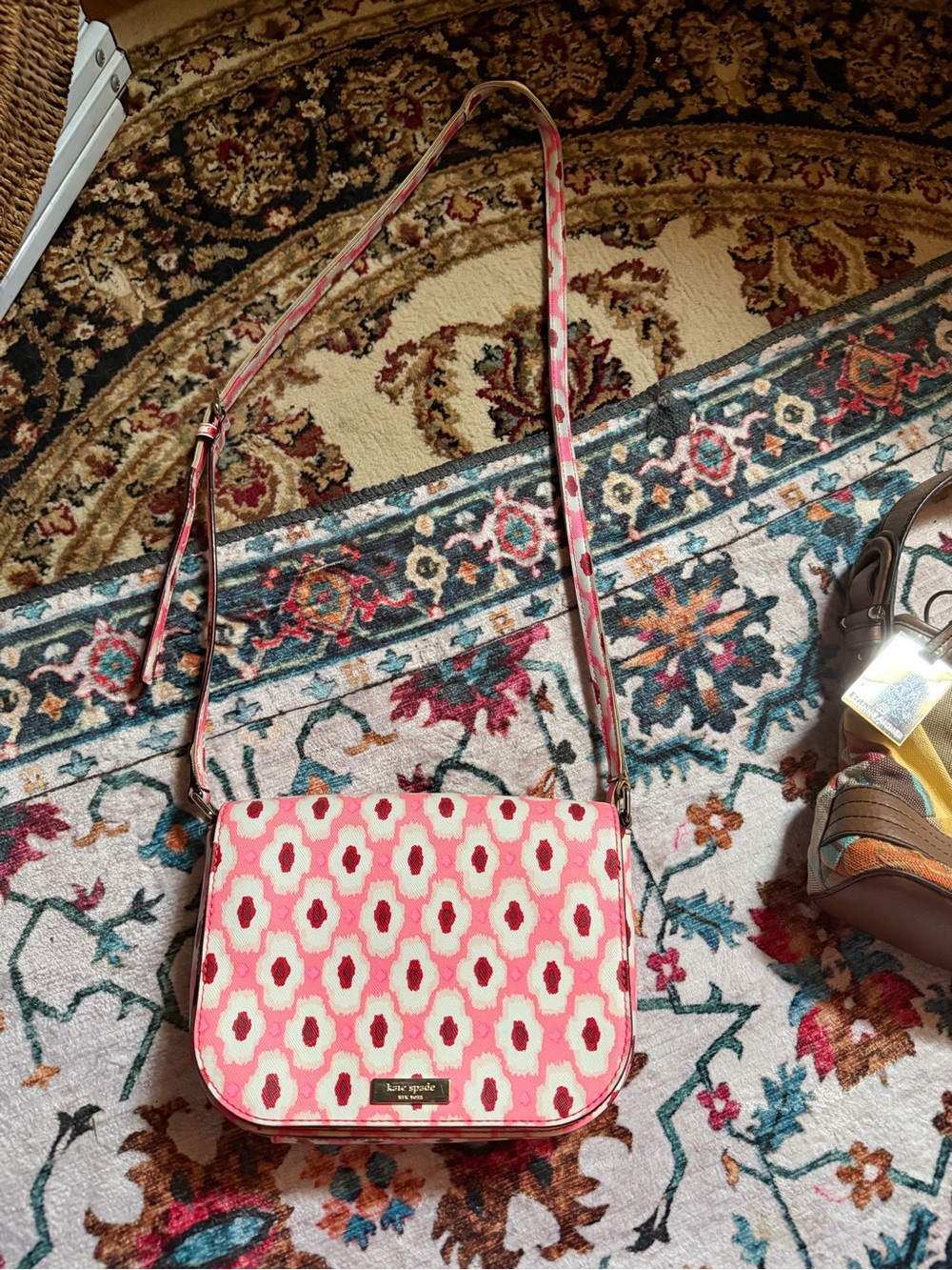 kate spade Pink and Cream Geometric Crossbody Bag